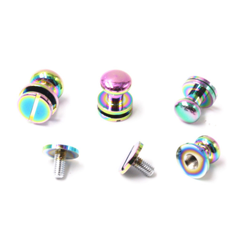 Rainbow color brass 8mm sam browne studs para sa leather belt