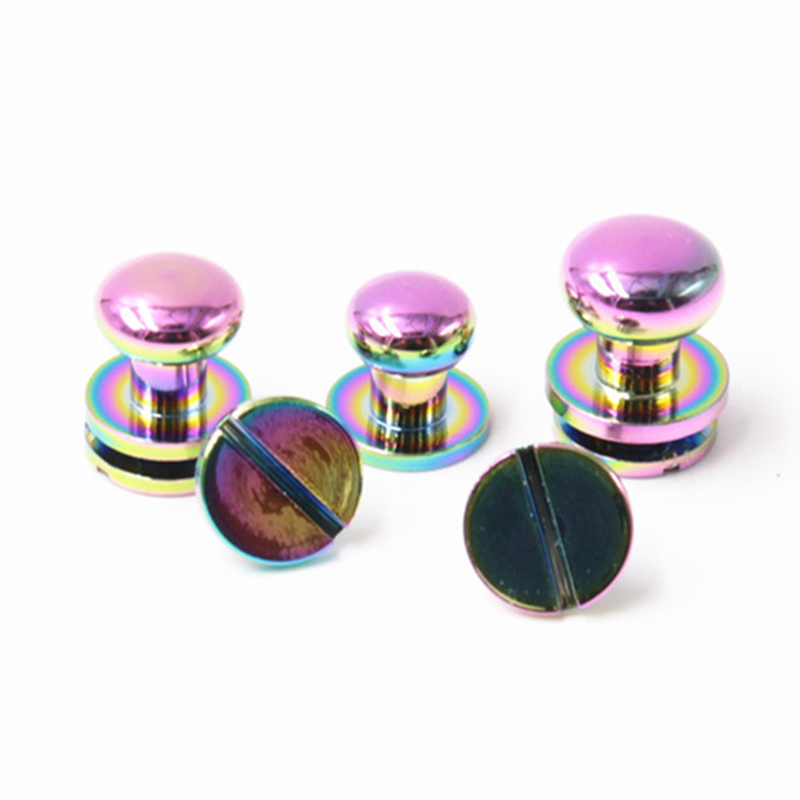 Rainbow color brass 8mm sam browne studs para sa leather belt Rainbow color brass 8mm sam browne studs para sa leather belt