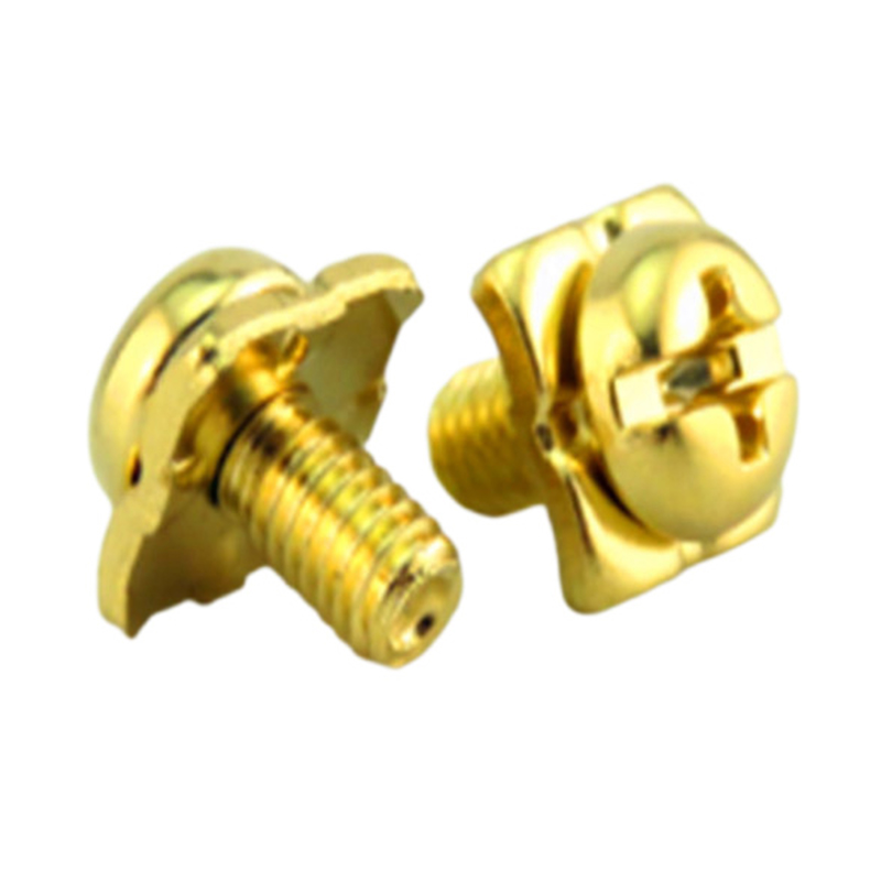 Silver stainless steel slotted cross set screw na may square washer