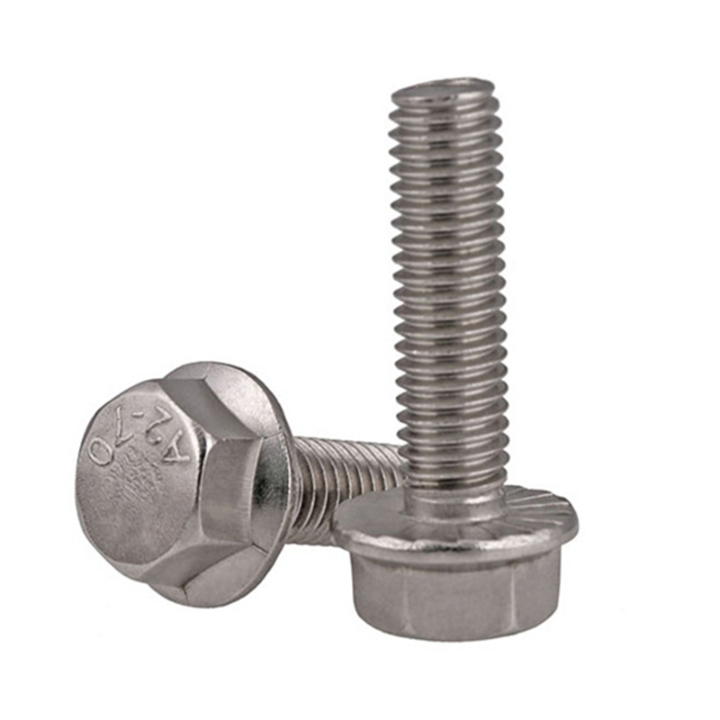 Hindi kinakalawang na asero m2 flange head screw na may mga anti-skid na ngipin
