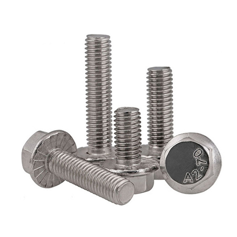 Hindi kinakalawang na asero m2 flange head screw na may mga anti-skid na ngipin Hindi kinakalawang na asero m2 flange head screw na may mga anti-skid na ngipin