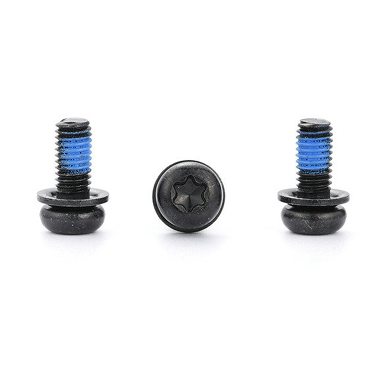 Black round head torx micro mini triple set screw na may patch na nylon Black round head torx micro mini triple set screw na may patch na nylon