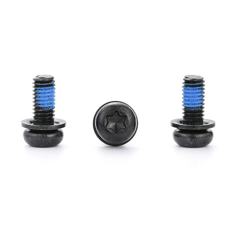 Black round head torx triple set screw na may patch na nylon Black round head torx triple set screw na may patch na nylon
