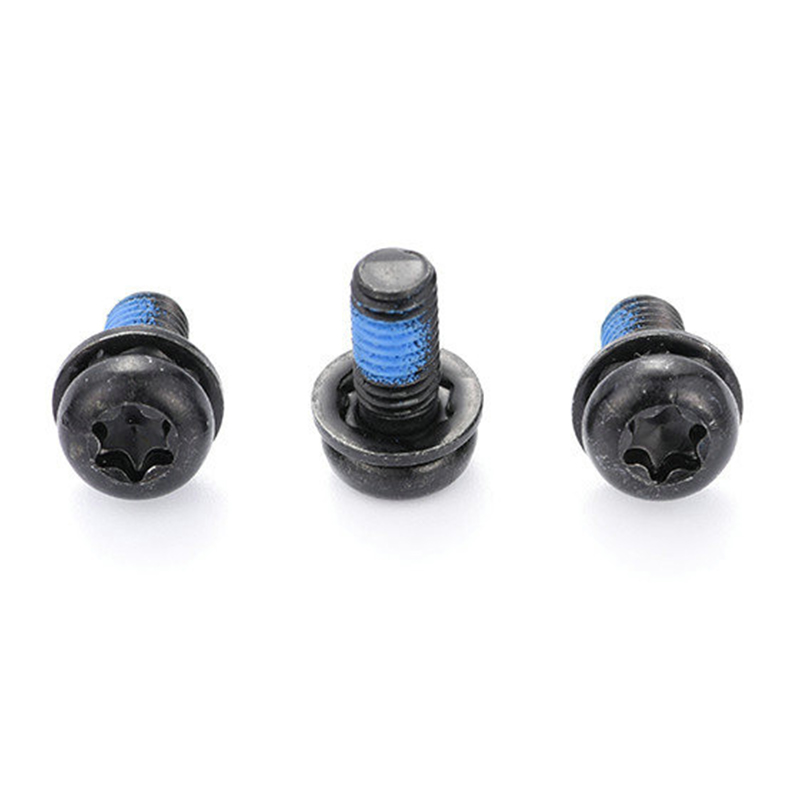 Black round head torx triple set screw na may patch na nylon Black round head torx triple set screw na may patch na nylon