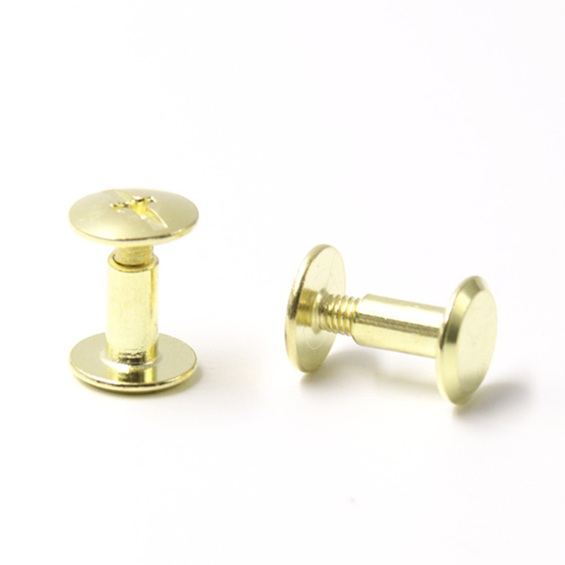 Golden carbon steel pan head 8mm chicago screw para sa menu