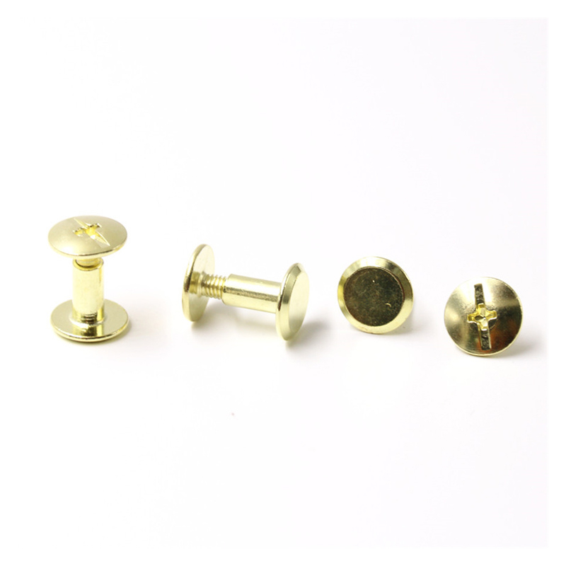 Golden carbon steel pan head 8mm chicago screw para sa menu Golden carbon steel pan head 8mm chicago screw para sa menu