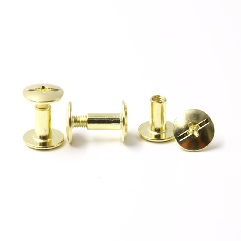 Golden carbon steel pan head 8mm chicago screw para sa menu Golden carbon steel pan head 8mm chicago screw para sa menu