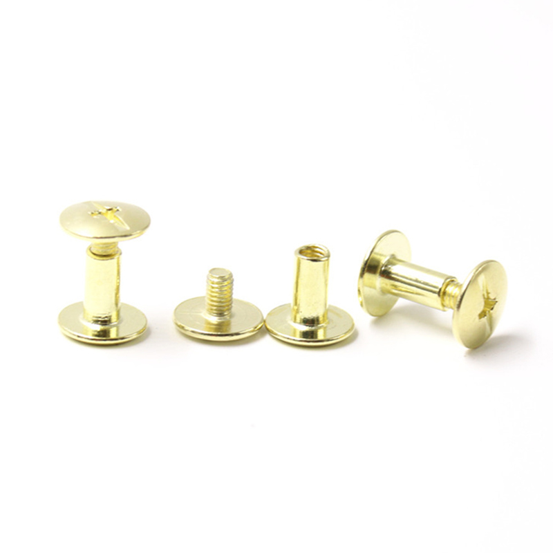 Golden carbon steel pan head 8mm chicago screw para sa menu Golden carbon steel pan head 8mm chicago screw para sa menu