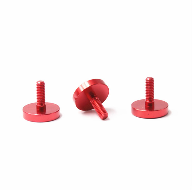 Hot sale anodized pulang kulay malaking ulo aluminum thumb turnilyo