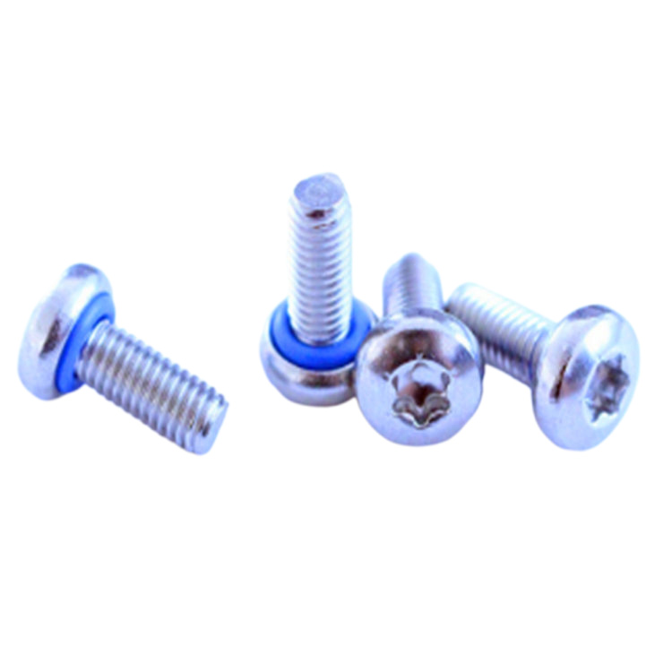 M3 O ring 6 lobe pan head screw na may mga asul na sealing washer