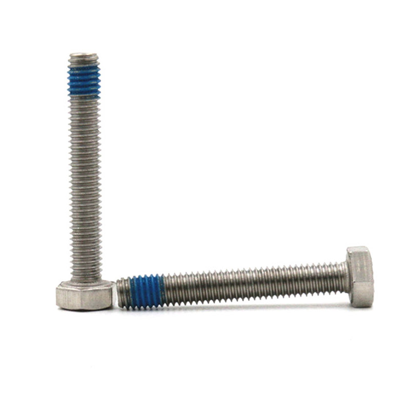 M8 Indented hexagon head bolt na may patch na Blue Nylon M8 Indented hexagon head bolt na may patch na Blue Nylon