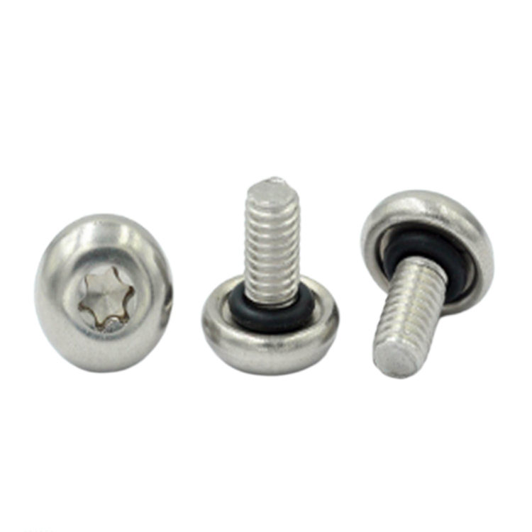 Hindi kinakalawang na asero m3 anim na lobe pan head sealing screw na may o ring